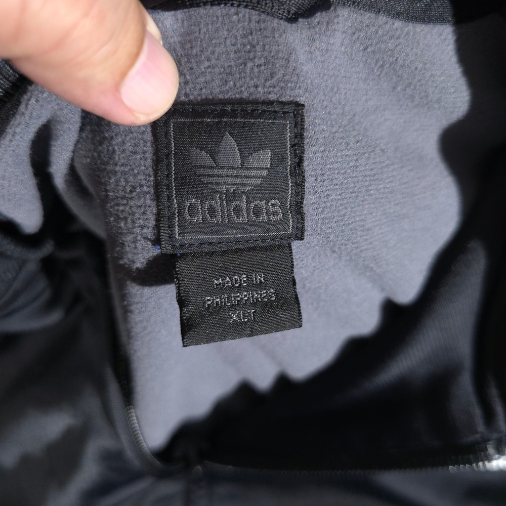 Adidas Originals Track Jacket Mens XLT Black Trefoil 3-Stripe Full Zip AGC 002 - Picture 8 of 14